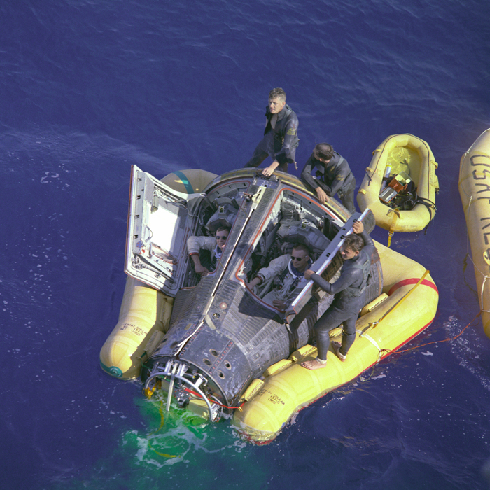 Space History Photo: Armstrong and Scott with Hatches Open
